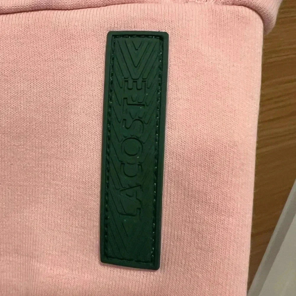 LACOSTE | Ankle-Crop Double-Fleece Joggers | Pink | Size 4 | NWT - Picture 3 of 9